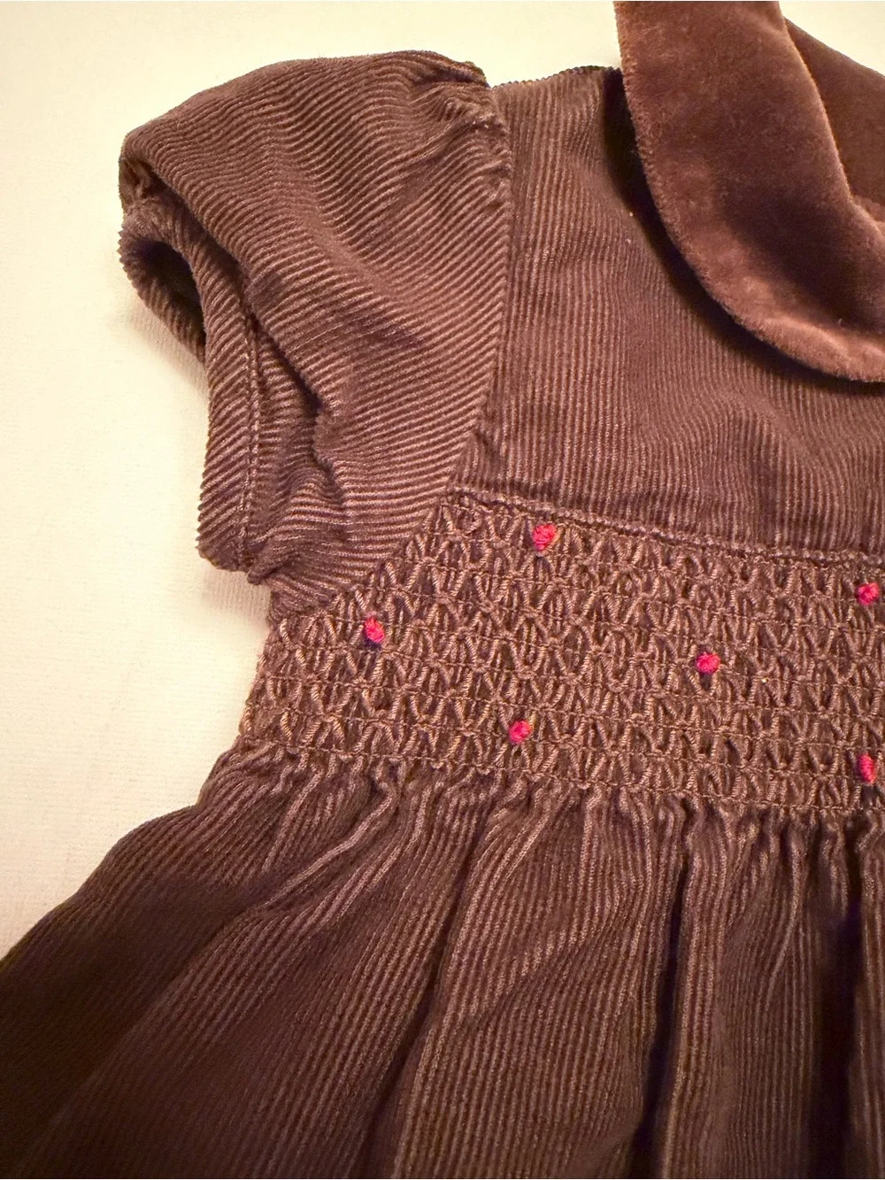 Gymboree Brown Corduroy Dress with Reindeer and Snowflake Trim